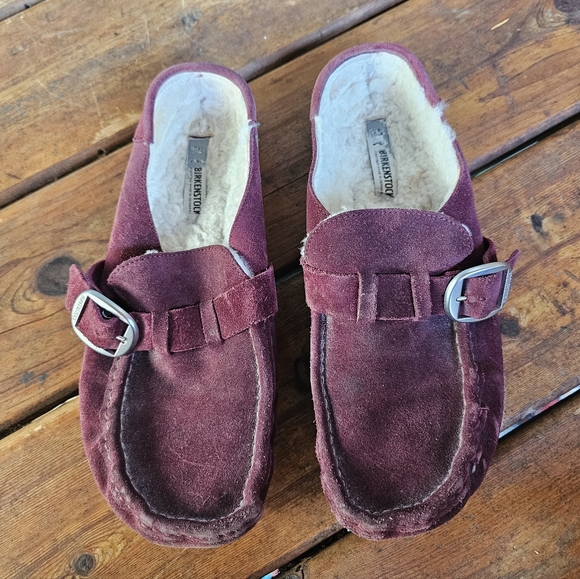 Birkenstock Men's Wine Suede Loafers - Picture 5 of 11